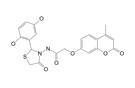 N-[2-(2,5-DIHYDROXYPHENYL)-4-OXOTHIAZOLIDIN-3-YL]-2-(4-METHYL-2-OXO-2H-CHROMEN-7-YLOXY)-ACETAMIDE