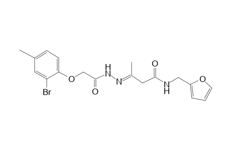 (3E)-3-[2-(2-bromanyl-4-methyl-phenoxy)ethanoylhydrazinylidene]-N-(furan-2-ylmethyl)butanamide