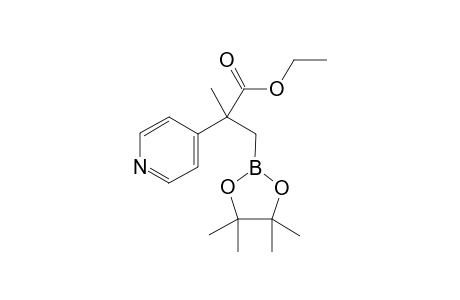 Ethyl 2-methyl-2-(pyridin-4-yl)-3-(4,4,5,5-tetramethyl-1,3,2-dioxaborolan-2-yl)propanoate