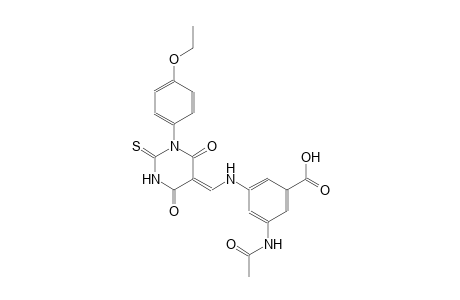 3-(acetylamino)-5-{[(Z)-(1-(4-ethoxyphenyl)-4,6-dioxo-2-thioxotetrahydro-5(2H)-pyrimidinylidene)methyl]amino}benzoic acid