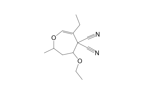 5-ETHOXY-3-ETHYL-7-METHYL-4,5,6,7-TETRAHYDROOXEPINE-4,4-DICARBONITRILE
