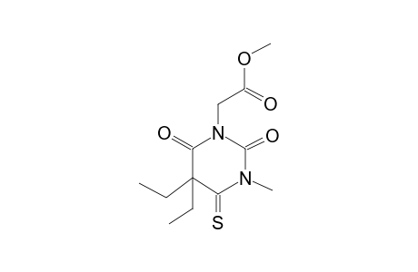 1-pyrimidineacetic acid, 5,5-diethylhexahydro-3-methyl-2,6-dioxo-4-thioxo-, methyl ester