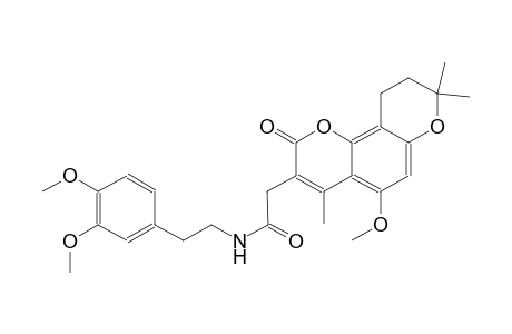 N-(3,4-dimethoxyphenethyl)-2-(5-methoxy-4,8,8-trimethyl-2-oxo-2,8,9,10-tetrahydropyrano[2,3-f]chromen-3-yl)acetamide