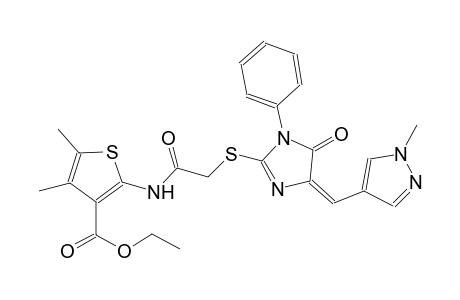 ethyl 4,5-dimethyl-2-{[({(4E)-4-[(1-methyl-1H-pyrazol-4-yl)methylene]-5-oxo-1-phenyl-4,5-dihydro-1H-imidazol-2-yl}sulfanyl)acetyl]amino}-3-thiophenecarboxylate