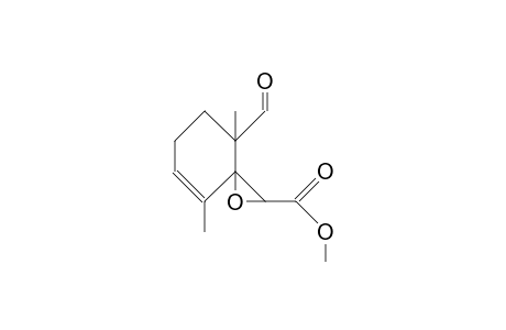 (1S*,3'S*,6R*)-6-Formyl-2,6-dimethyl-cyclohex-2-ene-1-spiro-2'-oxirane-3'-carboxylic acid, methyl ester