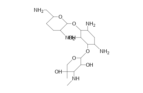 D-Streptamine, O-3-deoxy-4-C-methyl-3-(methylamino)-.beta.-L-arabinopyranosyl-(1.fwdarw.6)-O-[2,6-diamino-2,3,4,6-tetradeoxy-.alpha.-D-erythro-hexopyranosyl-(1.fwdarw.4)]-2-deoxy-