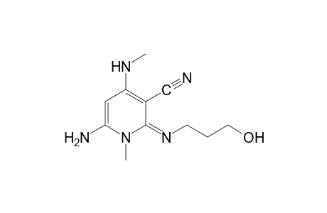 6-amino-1,2-dihydro-2-[(3-hydroxypropyl)imino]-1-methyl-4-(methylamino)nicotinonitrile