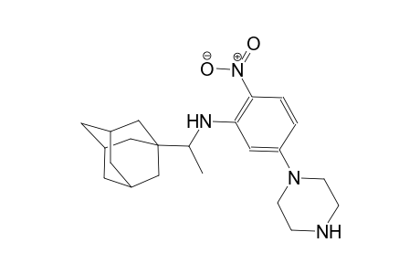 tricyclo[3.3.1.1~3,7~]decane-1-methanamine, alpha-methyl-N-[2-nitro-5-(1-piperazinyl)phenyl]-