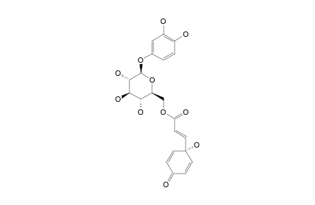 GREVILLOSIDE-O;1,3,4-TRIHYDROXYBENZENE-1-O-BETA-D-GLUCOPYRANOSIDE-6'-O-(E)-3-(1-HYDROXY-4-OXOCYCLOHEXA-2,5-DIEN-1-YL)-ACRYLATE