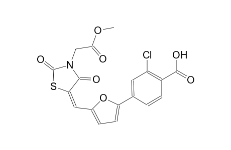 2-chloro-4-(5-{(E)-[3-(2-methoxy-2-oxoethyl)-2,4-dioxo-1,3-thiazolidin-5-ylidene]methyl}-2-furyl)benzoic acid