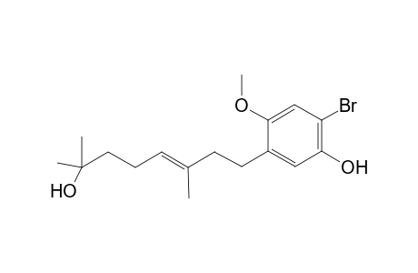 4-Methoxy-2-bromo-5-[3',7'-dimethyl-7'-hydroxyoct-3'-enyl]-phenol
