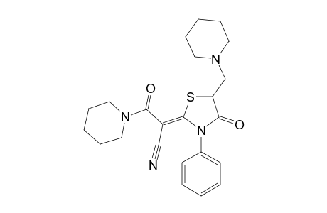 3-OXO-2-(4-OXO-3-PHENYL-5-PIPERIDIN-1-YLMETHYL-THIAZOLIDIN-2-YLIDENE)-3-PIPERIDIN-1-YL-PROPIONITRILE