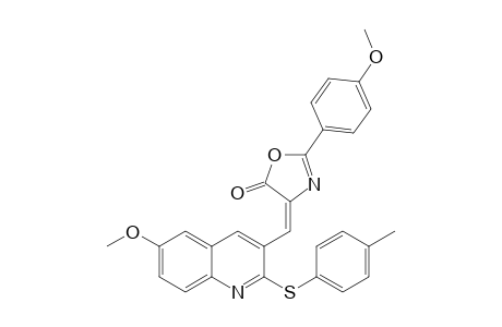 5(4H)-Oxazolone, 4-[[6-methoxy-2-[(4-methylphenyl)thio]-3-quinolinyl]methylidene]-2-(4-methoxyphenyl)-
