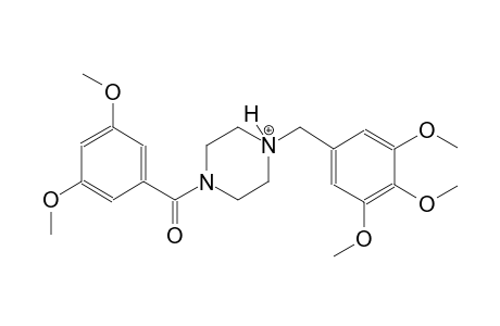 1-(3,5-dimethoxybenzoyl)-4-(3,4,5-trimethoxybenzyl)piperazin-4-ium