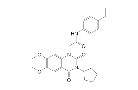 2-(3-cyclopentyl-6,7-dimethoxy-2,4-dioxo-3,4-dihydro-1(2H)-quinazolinyl)-N-(4-ethylphenyl)acetamide