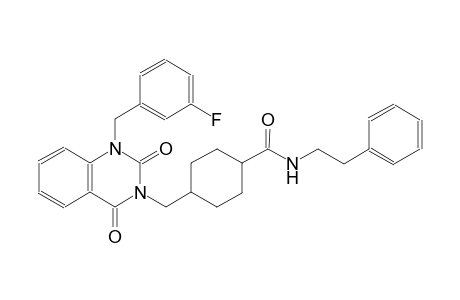 4-[(1-(3-fluorobenzyl)-2,4-dioxo-1,4-dihydro-3(2H)-quinazolinyl)methyl]-N-(2-phenylethyl)cyclohexanecarboxamide