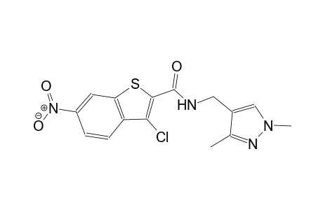 3-chloro-N-[(1,3-dimethyl-1H-pyrazol-4-yl)methyl]-6-nitro-1-benzothiophene-2-carboxamide