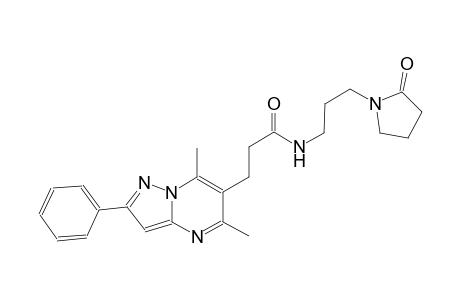 pyrazolo[1,5-a]pyrimidine-6-propanamide, 5,7-dimethyl-N-[3-(2-oxo-1-pyrrolidinyl)propyl]-2-phenyl-