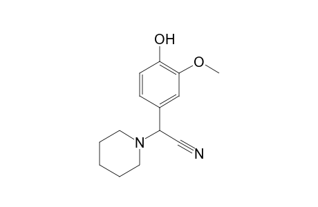 2-(4-Hydroxy-3-methoxyphenyl)-2-(piperidin-1-yl)acetonitrile