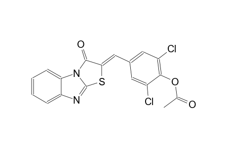 2,6-dichloro-4-[(Z)-(3-oxo[1,3]thiazolo[3,2-a]benzimidazol-2(3H)-ylidene)methyl]phenyl acetate