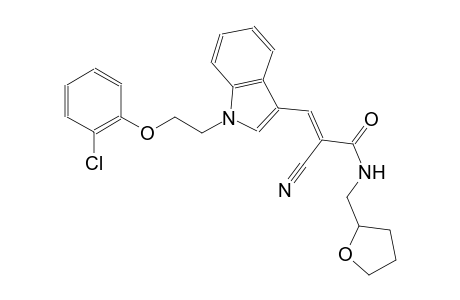 (2E)-3-{1-[2-(2-chlorophenoxy)ethyl]-1H-indol-3-yl}-2-cyano-N-(tetrahydro-2-furanylmethyl)-2-propenamide