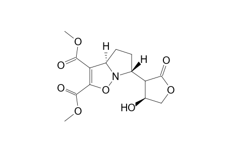 Dimethyl (3aRS,6RS)-3a,4,5,6-tetrahydro-6-[(3RS,4SR)-dihydro-4-hydroxy-2(3H)-oxo-3-furyl]pyrrolo[1,2-b]isoxazole-2,3-dicarboxylate