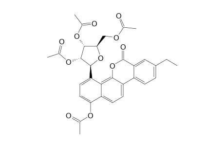 1-ACETOXY-8-ETHYL-4-(2',3',5'-TRI-O-ACETYL-BETA-RIBOFURANOSYL)-BENZO-[D]-NAPHTHO-[1,2-B]-PYRAN-6-ONE