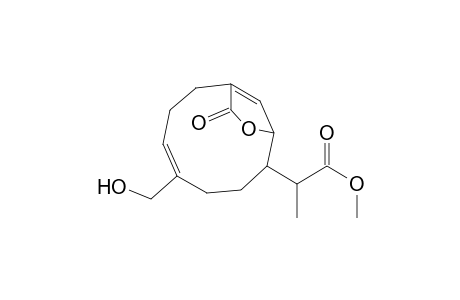 2-(1-Methoxycarbonyl-ethyl)-5-hydroxymethyl-11-oxa-bicyclo[7.2.1]dodecan-5,9(12)-dien-10-one