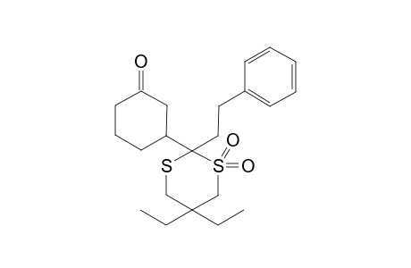 3-(5,5-Diethyl-1,1-dioxido-2-phenethyl-1,3-dithian-2-yl)cyclohexan-1-one