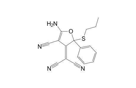 2-[5-Amino-2-(propylsulfanyl)-2-phenyl-4-cyano-2,3-dihydrofuran-3-ylidene]propanedinitrile