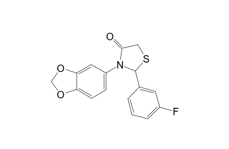 3-(Benzo[d][1,3]dioxol-5-yl)-2-(3-fluorophenyl)thiazolidin-4-one