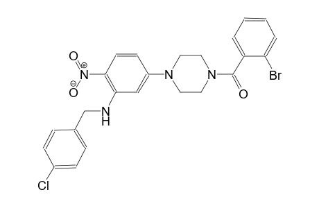 benzenemethanamine, N-[5-[4-(2-bromobenzoyl)-1-piperazinyl]-2-nitrophenyl]-4-chloro-