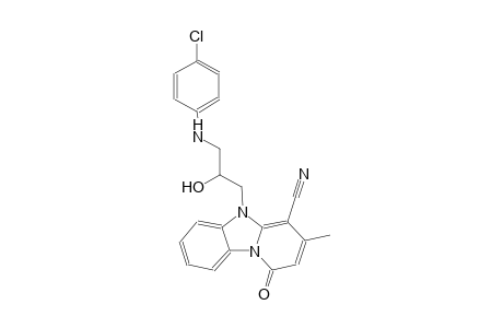 5-[3-(4-chloroanilino)-2-hydroxypropyl]-3-methyl-1-oxo-1,5-dihydropyrido[1,2-a]benzimidazole-4-carbonitrile