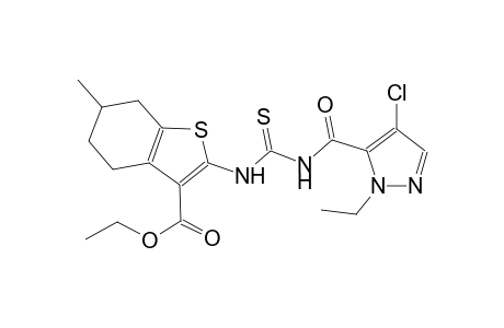 ethyl 2-[({[(4-chloro-1-ethyl-1H-pyrazol-5-yl)carbonyl]amino}carbothioyl)amino]-6-methyl-4,5,6,7-tetrahydro-1-benzothiophene-3-carboxylate