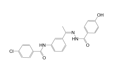 4-chloro-N-{3-[(1Z)-N-(4-hydroxybenzoyl)ethanehydrazonoyl]phenyl}benzamide