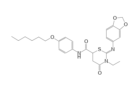 (2Z)-2-(1,3-benzodioxol-5-ylimino)-3-ethyl-N-[4-(hexyloxy)phenyl]-4-oxotetrahydro-2H-1,3-thiazine-6-carboxamide