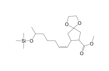 1,4-Dioxaspiro[4.4]nonane-7-carboxylic acid, 8-[6-[(trimethylsilyl)oxy]-1-heptenyl]-, methyl ester