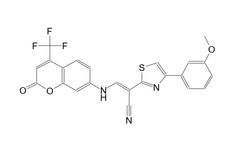 (2E)-2-[4-(3-methoxyphenyl)-1,3-thiazol-2-yl]-3-{[2-oxo-4-(trifluoromethyl)-2H-chromen-7-yl]amino}-2-propenenitrile