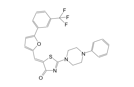 (5Z)-2-(4-phenyl-1-piperazinyl)-5-({5-[3-(trifluoromethyl)phenyl]-2-furyl}methylene)-1,3-thiazol-4(5H)-one