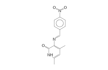 4,6-Dimethyl-2(1H)pyridone, 3-(4-nitrophenylmethylenamino)-