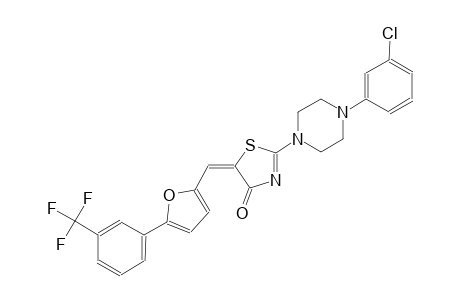 (5E)-2-[4-(3-chlorophenyl)-1-piperazinyl]-5-({5-[3-(trifluoromethyl)phenyl]-2-furyl}methylene)-1,3-thiazol-4(5H)-one