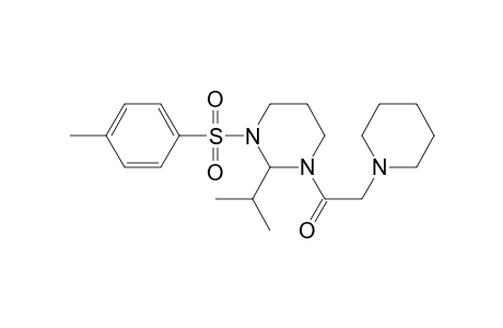 Pyrimidine, hexahydro-2-(1-methylethyl)-1-[(4-methylphenyl)sulfonyl]-3-[2-(1-piperidinyl)acetyl]-