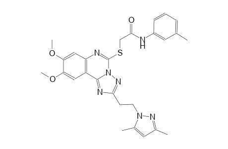 2-({2-[2-(3,5-dimethyl-1H-pyrazol-1-yl)ethyl]-8,9-dimethoxy[1,2,4]triazolo[1,5-c]quinazolin-5-yl}sulfanyl)-N-(3-methylphenyl)acetamide