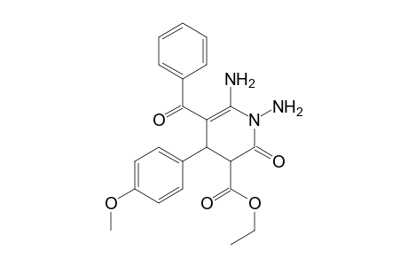 3-Pyridinecarboxylic acid, 1,6-diamino-5-benzoyl-1,2,3,4-tetrahydro-4-(4-methoxyphenyl)-2-oxo-, ethyl ester