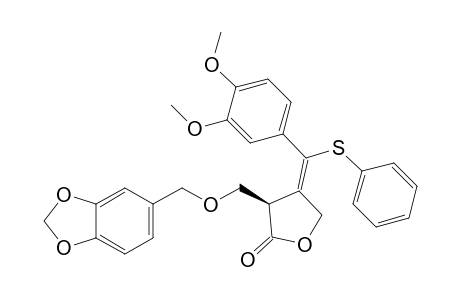 2(3H)-Furanone, 3-(1,3-benzodioxol-5-ylmethoxymethyl)-4-[(3,4-dimethoxyphenyl)(phenylthio)methylene]dihydro-, [R*,R*-(Z)]-