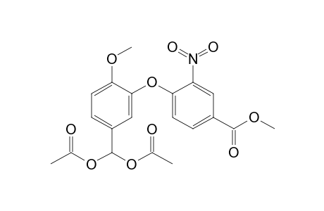 4-[5-(diacetoxymethyl)-2-methoxy-phenoxy]-3-nitro-benzoic acid methyl ester