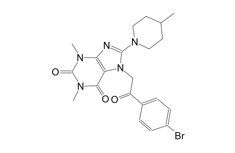 1H-purine-2,6-dione, 7-[2-(4-bromophenyl)-2-oxoethyl]-3,7-dihydro-1,3-dimethyl-8-(4-methyl-1-piperidinyl)-