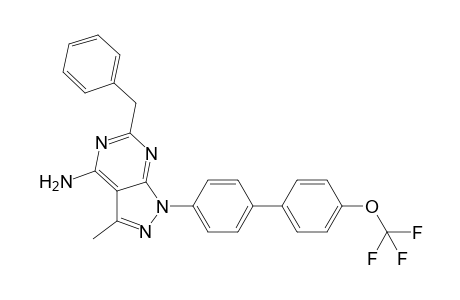 6-Benzyl-3-methyl-1-[4-(4-trifluoromethoxyphenyl)phenyl]-1H-pyrazolo[3,4-d]pyrimidin-4-amine