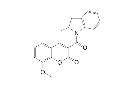 2H-1-Benzopyran-2-one, 3-[(2,3-dihydro-2-methyl-1H-indol-1-yl)carbonyl]-8-methoxy-