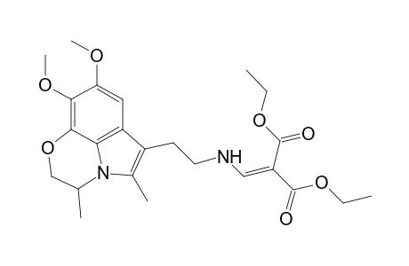 Propanedioic acid, [[[2-(2,3-dihydro-8,9-dimethoxy-3,5-dimethylpyrrolo[1,2,3-de]-1,4-benzoxazin-6-yl)ethyl]amino]methylene]-, diethyl ester, (.+-.)-